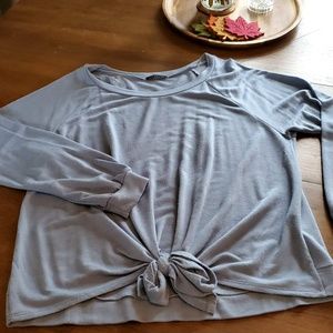 Boutique Tie-waist Blue Sweatshirt
